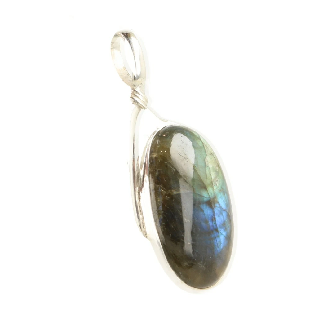 Labradoriet hanger in zilver 'LA16'