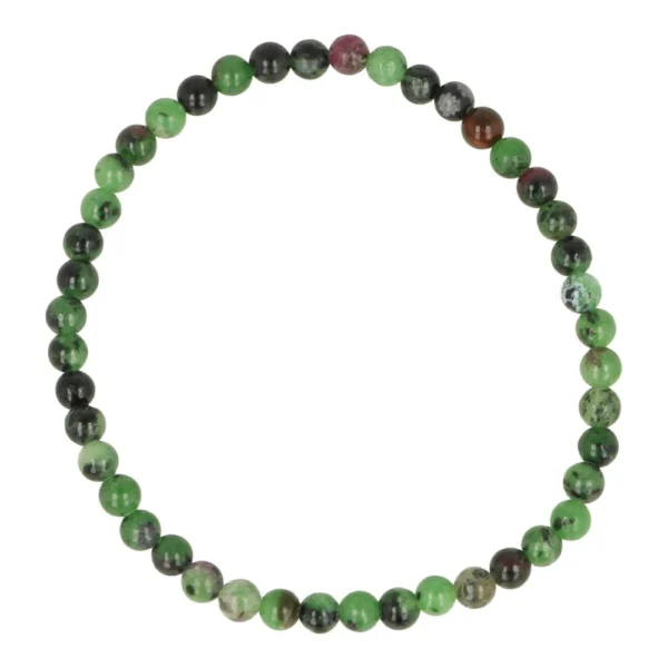 Robijn in zoisiet armband met kralen van 4mm