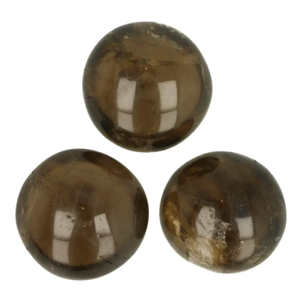 Rookkwarts knuffelsteen rond van circa 5cm doorsnede