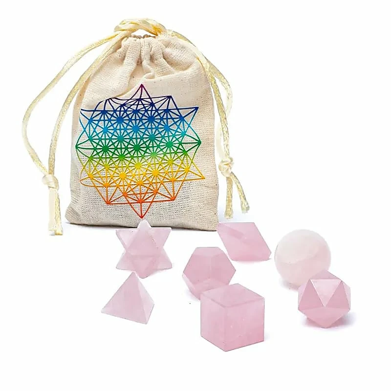 Rozenkwarts geometrische vormen set