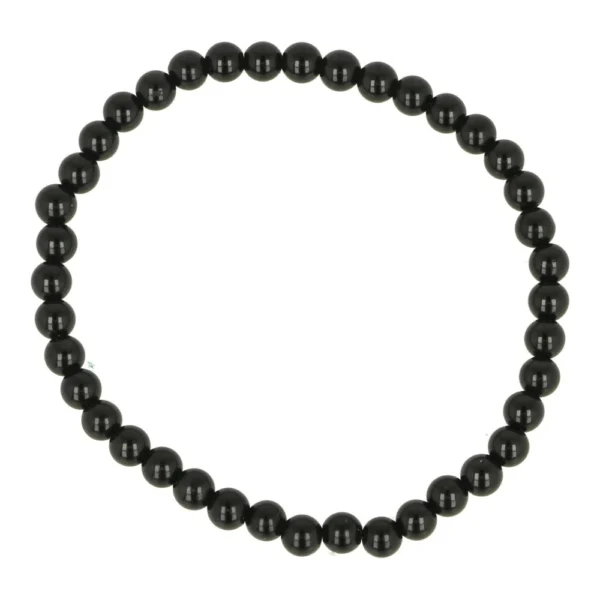 Zwarte toermalijn armband met kralen van 4mm