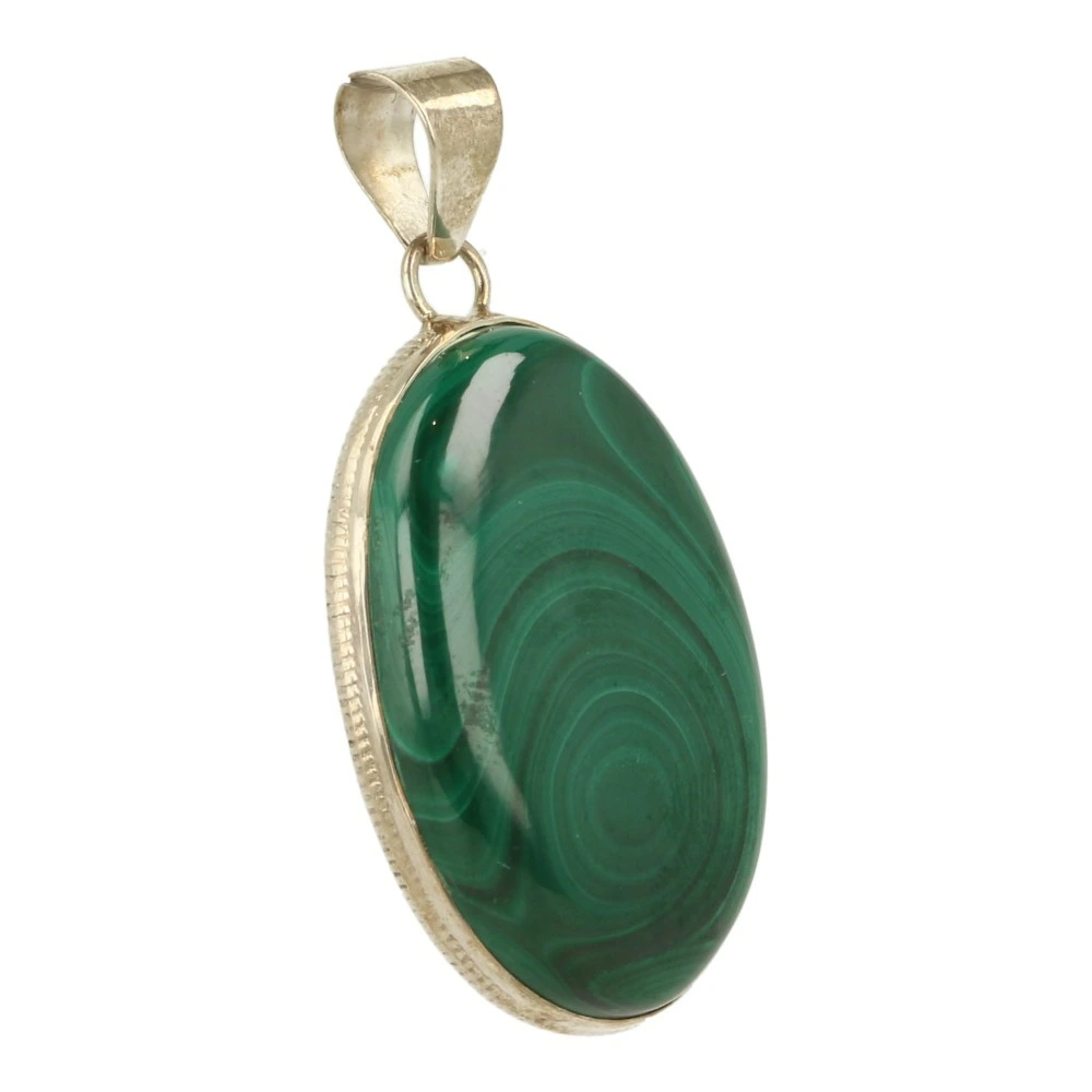 Malachiet hanger in zilver 'MA5'