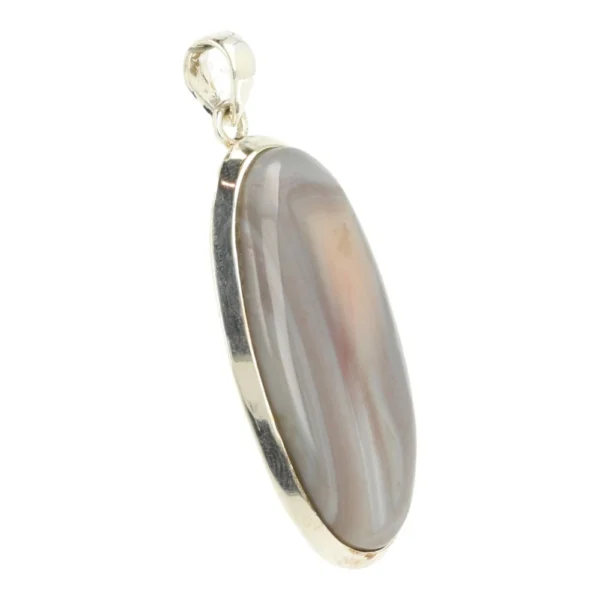 Fraaie roze Botswana agaat hanger in zilver nr3