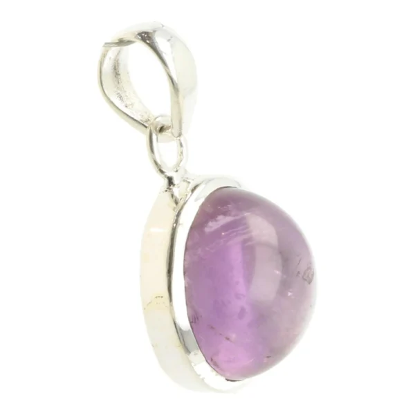 Fraaie ronde amethist hanger in zilver 'AM8'