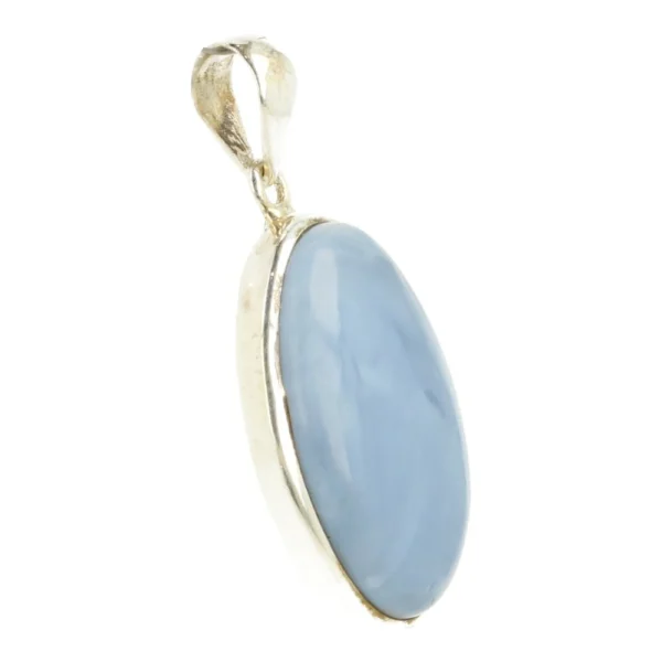 Fraaie zachte blauwe opaal hanger in zilver 'nr3'