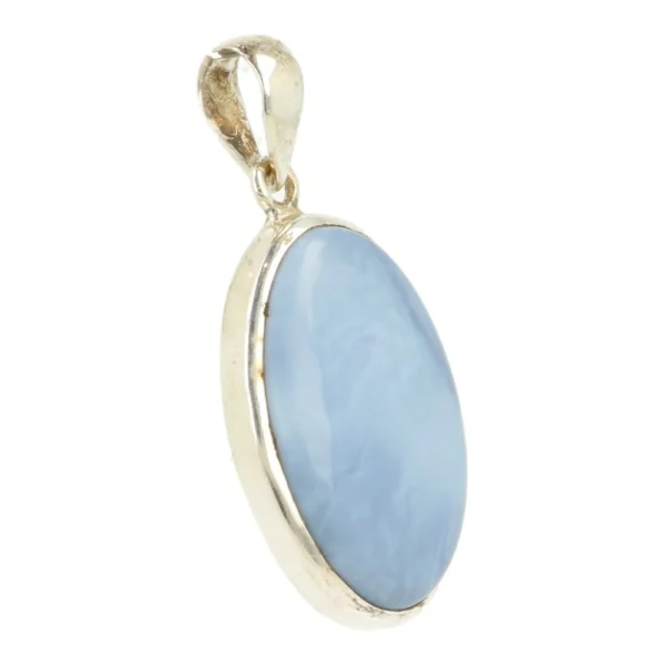 Fraaie lichte blauwe opaal hanger in zilver 'nr4'
