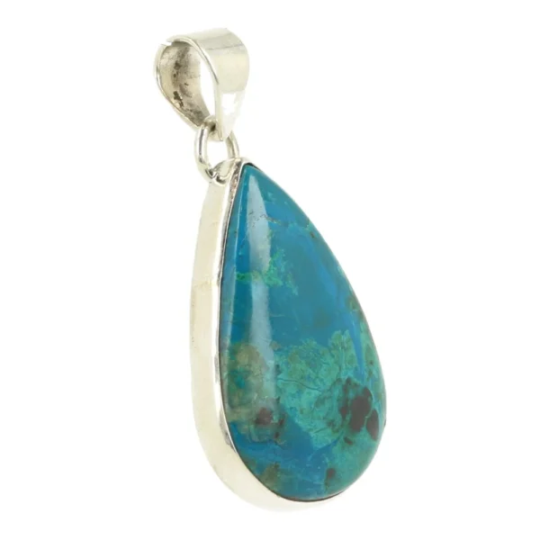 Fraai gekleurde chrysocolla hanger in zilver 'nr9'