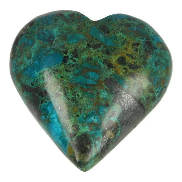 Fraai chrysocolla hart van 5cm breed 'nr2'