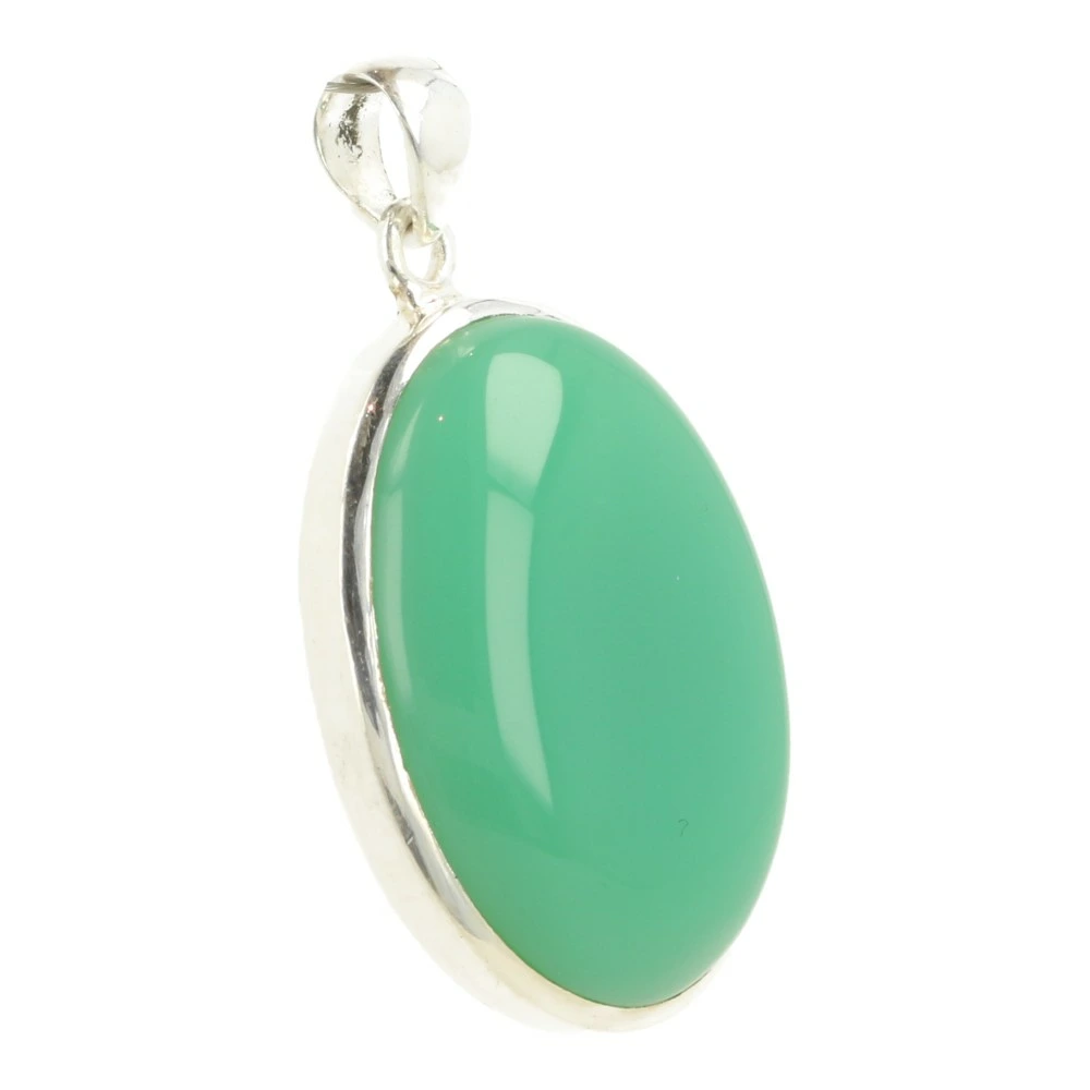 Chrysopraas hanger in zilver 'nr5'