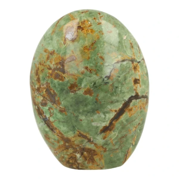 Fraaie groene chrysopraas gepolijste vorm van ruim 10cm hoog uit Madagaskar