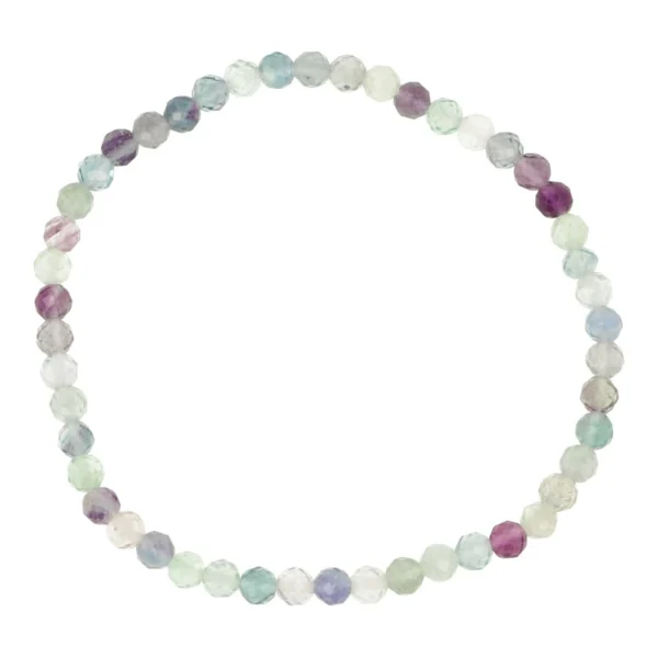 Regenboog fluoriet armband met facet geslepen kralen van 4mm