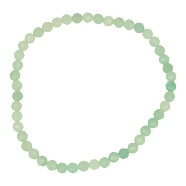 Fraaie facet geslepen groene aventurijn armband met kralen van 4mm