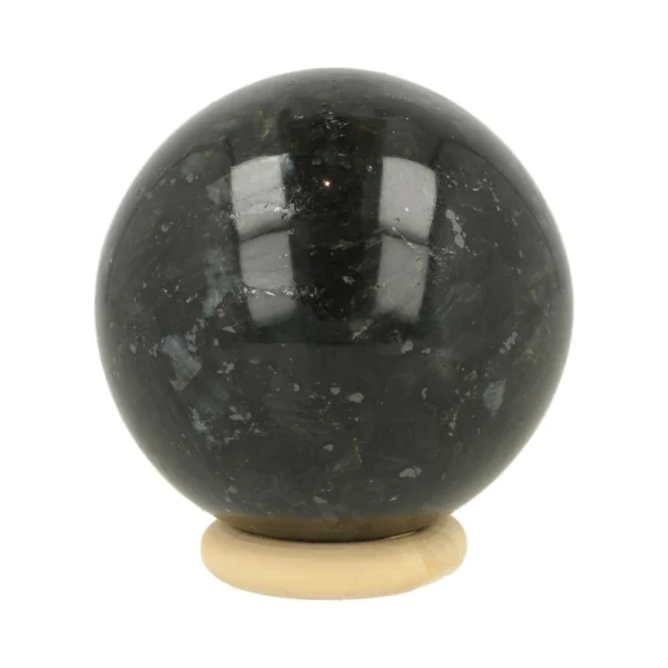 Mooie larvikiet bol van 5cm diameter met fraaie glansvlakken