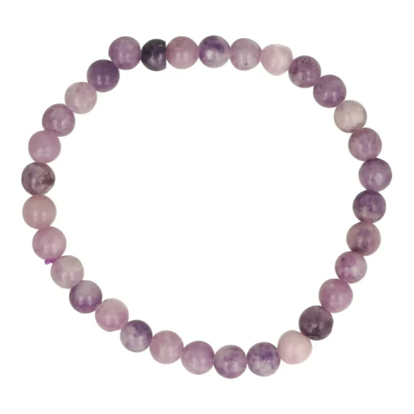 Mooie lichtpaarse lepidoliet armband met kralen van 6mm