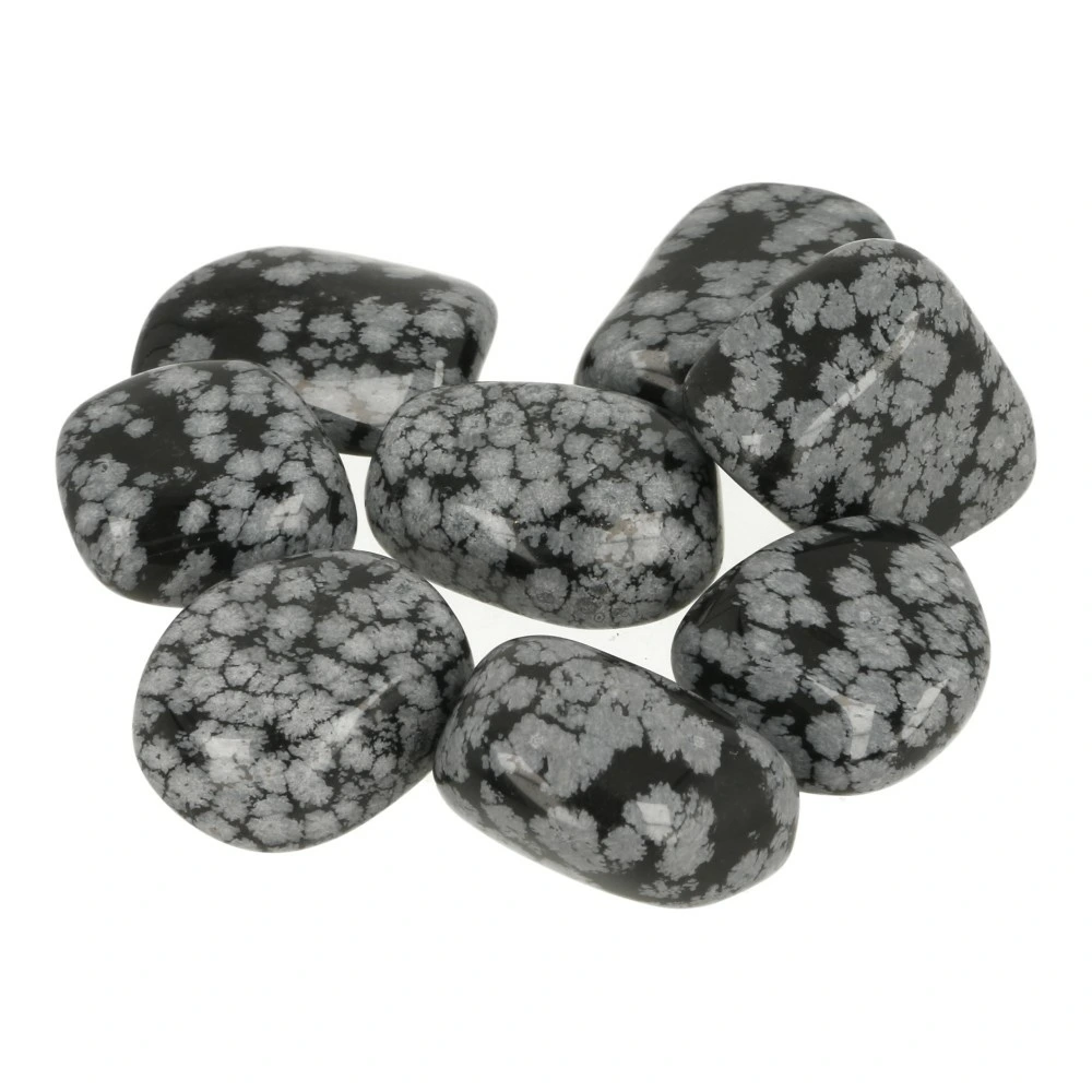 Sneeuwvlok obsidiaan trommelsteen