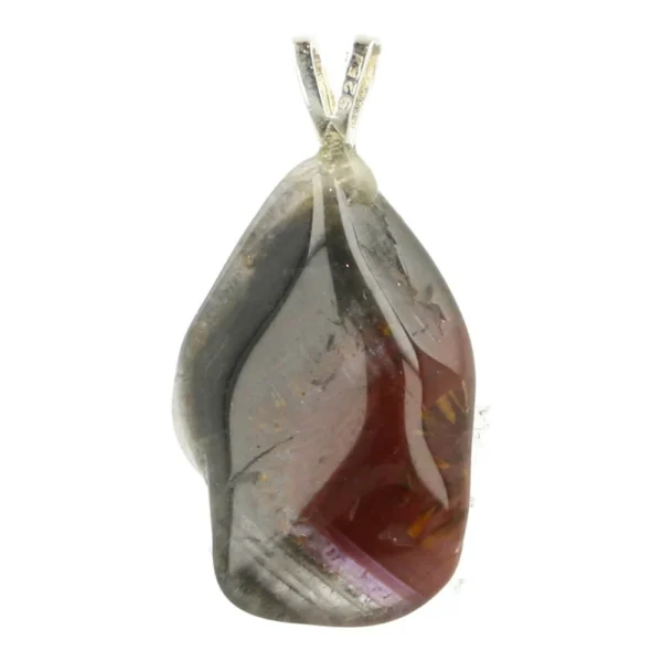 Fraaie auraliet hanger met oogje van zilver