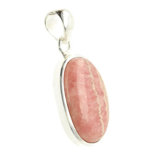 Mooi getekende rhodochrosiet hanger in zilver 'RS11'