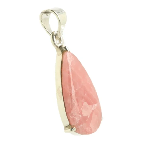 Fraaie, sierlijk gezette rhodochrosiet hanger in zilver 'RS9'