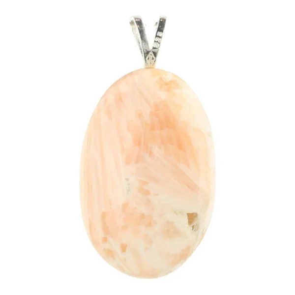 Scoleciet met stilbiet hanger met oogje van zilver