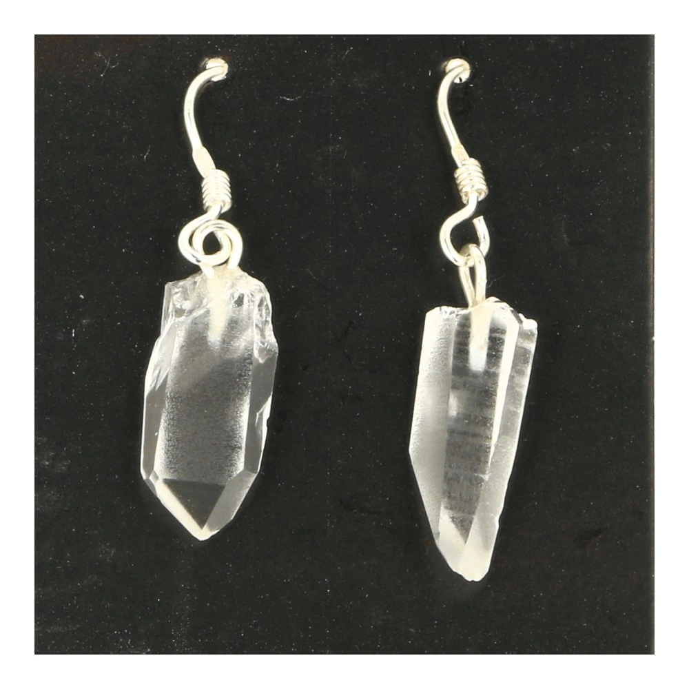 Bergkristal oorbel kristal ruw