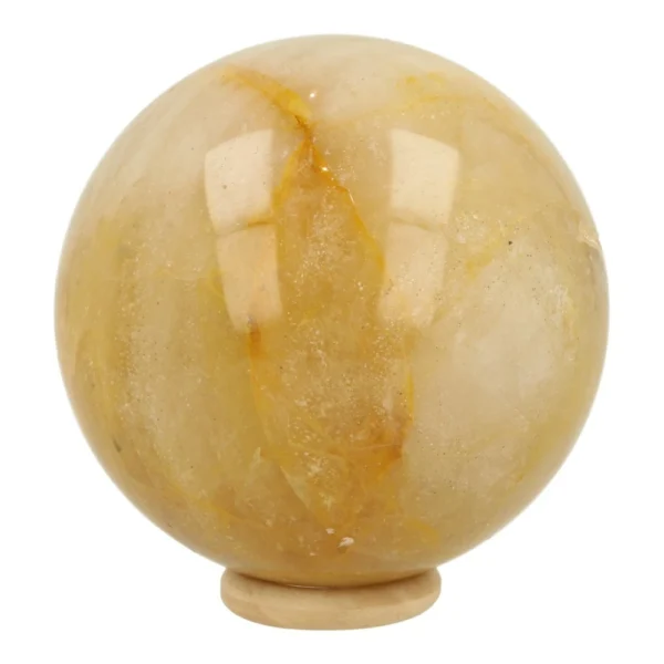 Mooie lichte golden healer bol met een diameter van 72mm 'nr2' op houten ring