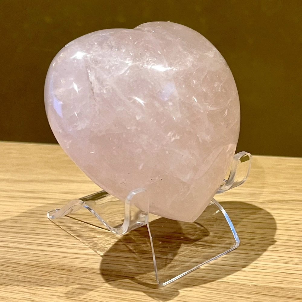 Mini urn van een rozenkwarts hartje, standaard op voorraad