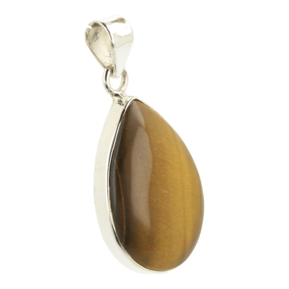 Tijgeroog hanger in zilver 'nr12'
