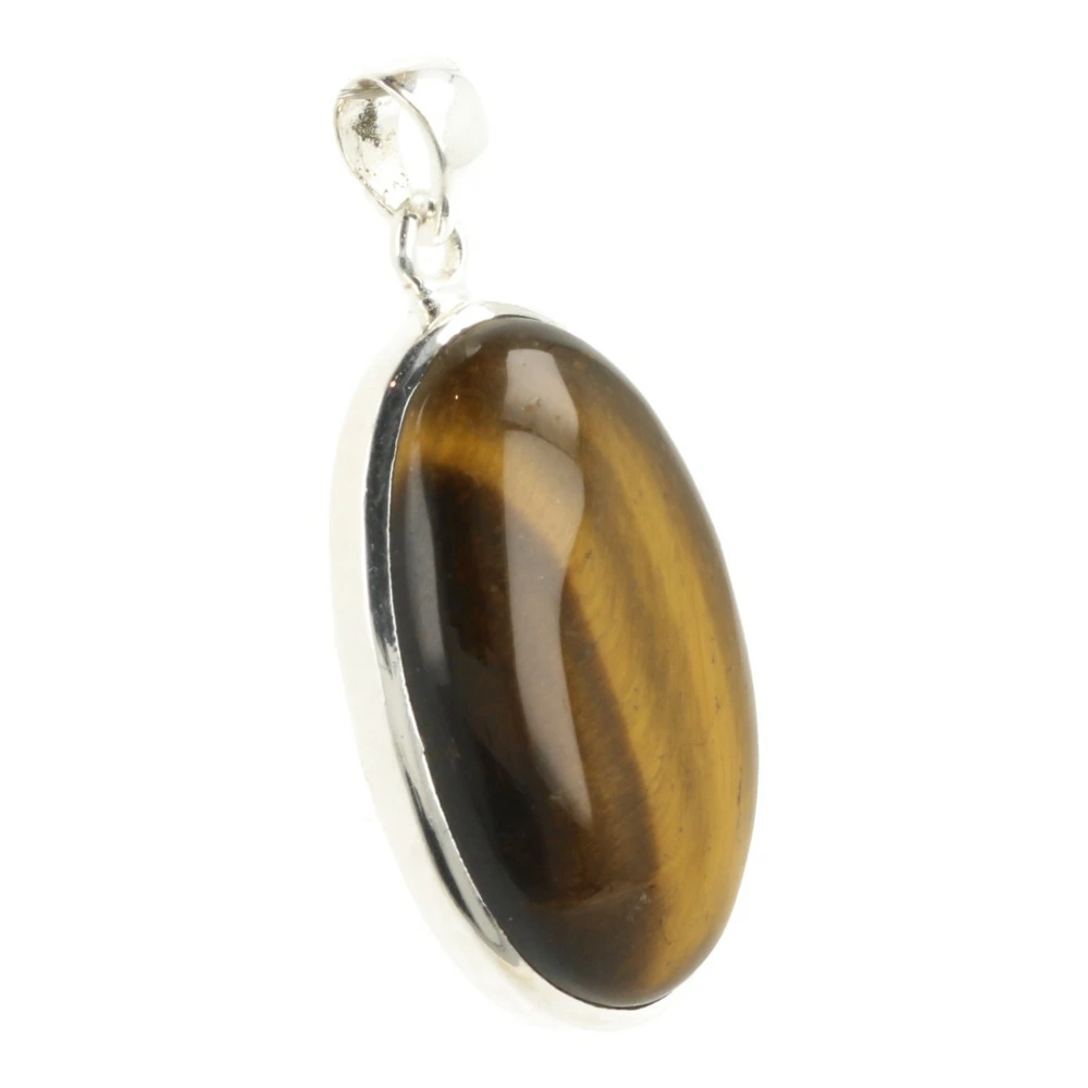 Tijgeroog hanger in zilver 'nr13'