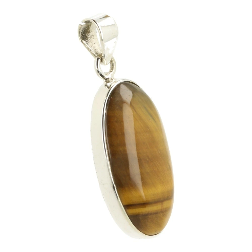 Tijgeroog hanger in zilver 'nr14'