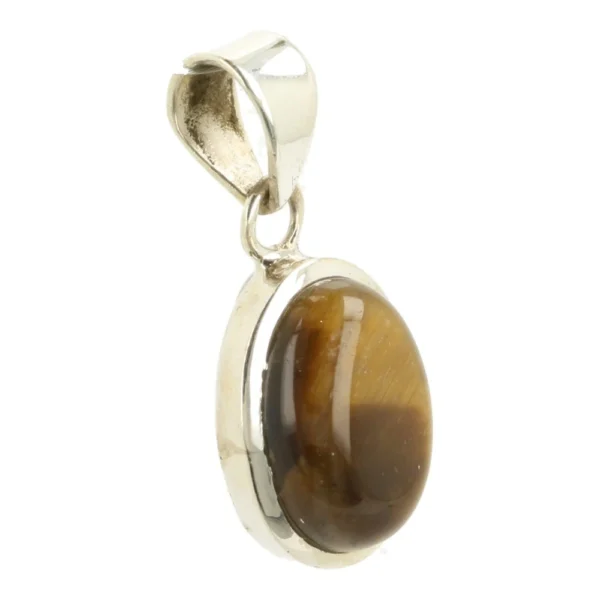 Mooie kleine tijgeroog hanger in zilver 'nr7'