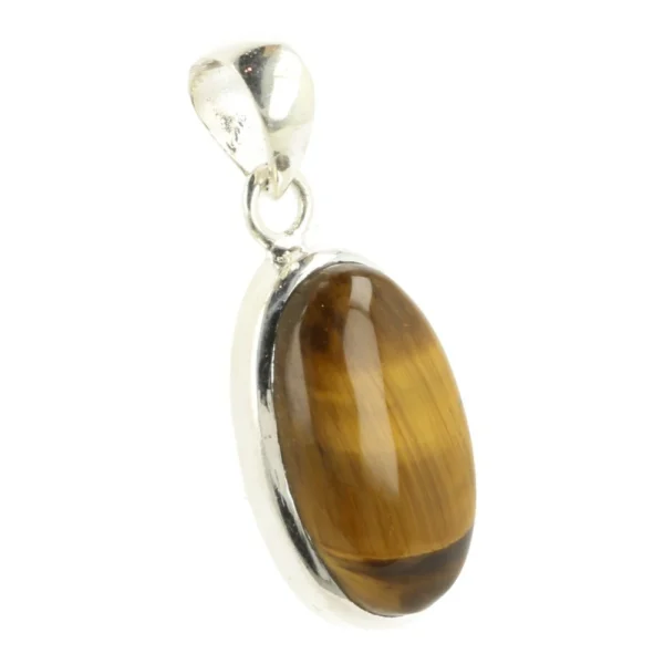 Fraaie tijgeroog hanger in juwelierskwaliteit 925 sterling zilver 'nr8'