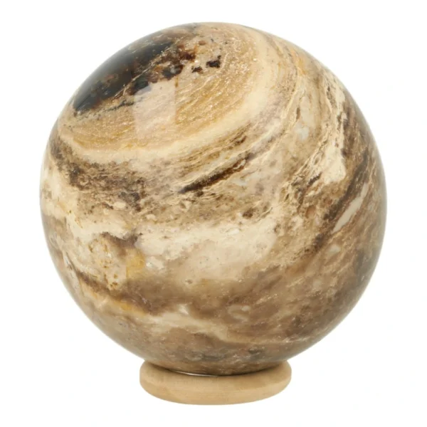 Mooie zwarte opaal bol met een diameter van 67mm