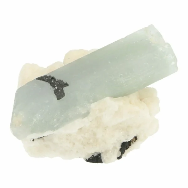 Leuk aquamarijn kristal nr9 op matrix uit Pakistan