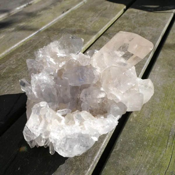 Prachtig groot bergkristal cluster met heldere kristallen uit Brazilië nr6