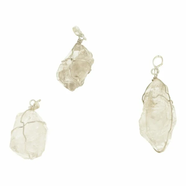 Herkimer diamond hanger in zilverdraad