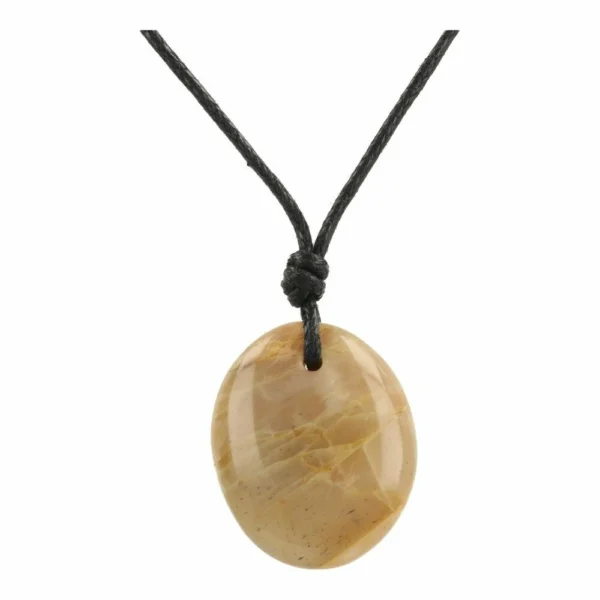 Fraaie maansteen hanger doorboord amulet met mooie glans uit Madagaskar