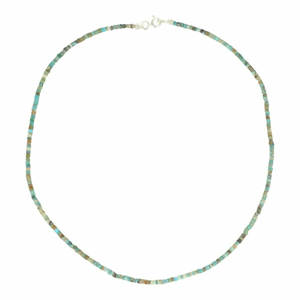Turquoise ketting 45cm 2mm mix