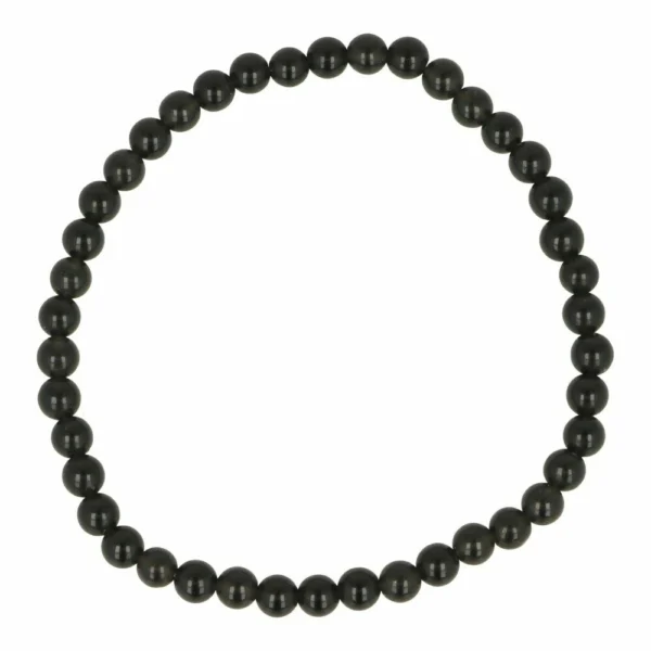 Zwarte obsidiaan armband met kralen van 4mm