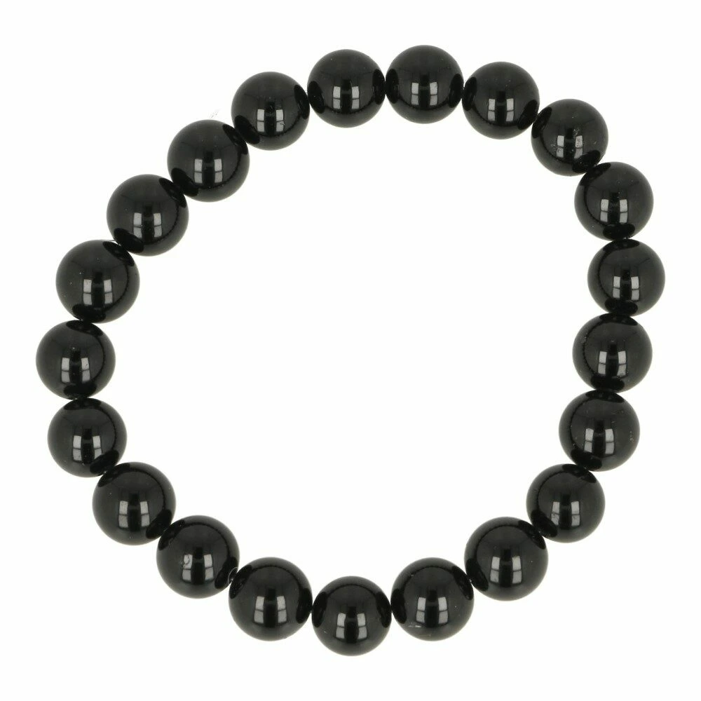 Zwarte toermalijn herenarmband 10mm