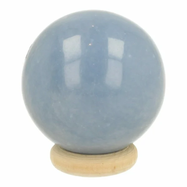 Fraaie lichtblauwe nagelset bol met een diameter van 39mm op houten ring