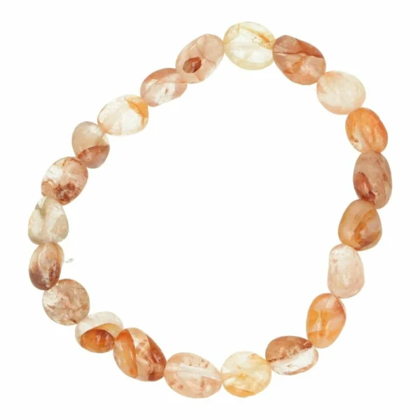 Golden healer armband barok in rode uitvoering met platte split kraaltjes