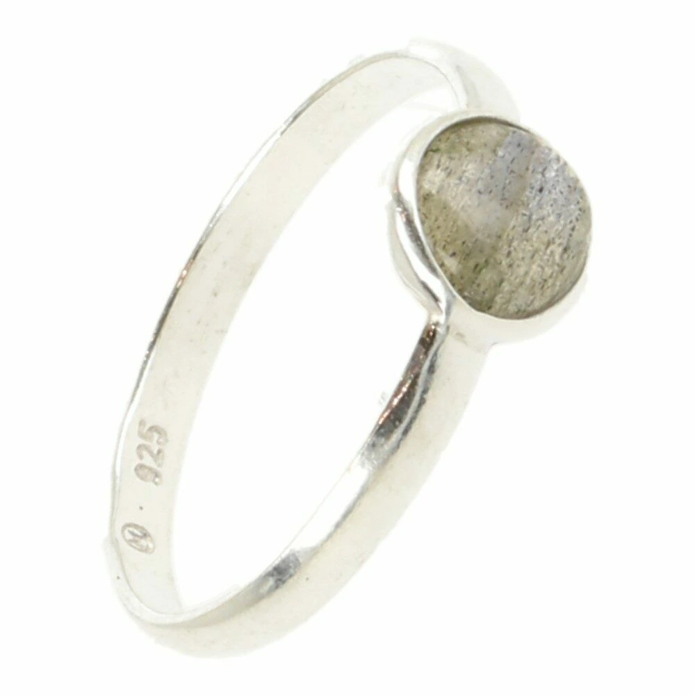 Labradoriet ring rond 6mm