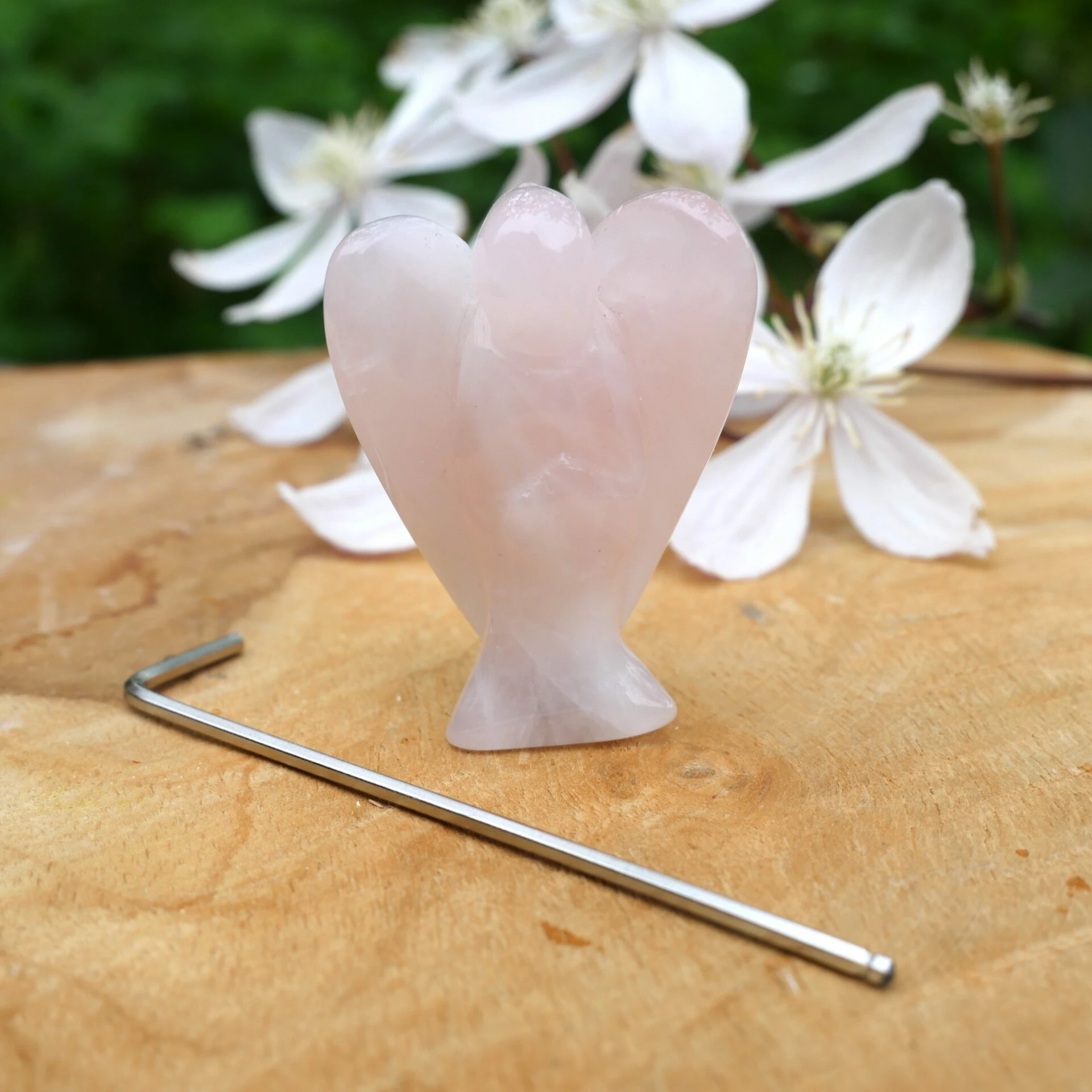 mini urn rozenkwarts engel 5cm