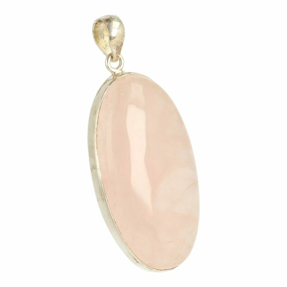 Rozenkwarts hanger in zilver 'nr10'