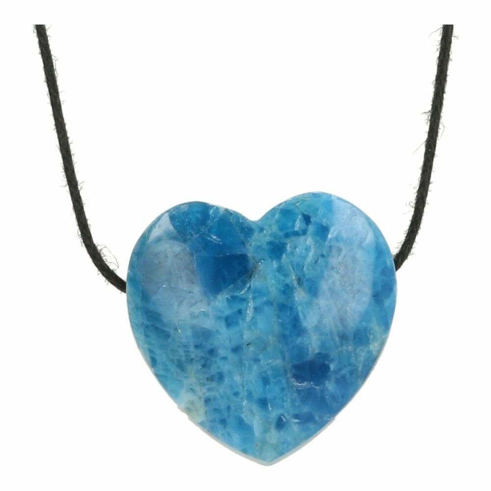 Blauwe apatiet hartje hanger doorboord 2cm