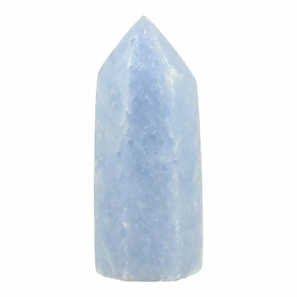 Mooie heldere blauwe calciet toren van 10cm hoog