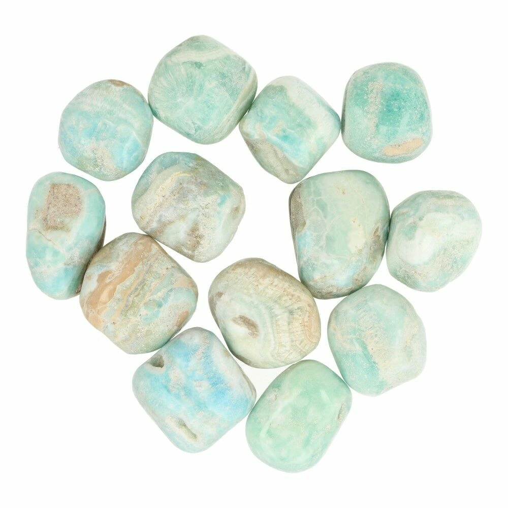 Carribean blue calciet trommelsteen