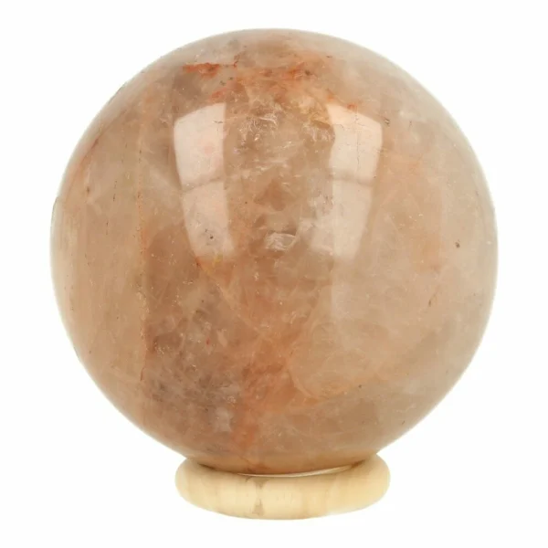 Donkere rode golden healer bol met diameter van 6cm op houten ring