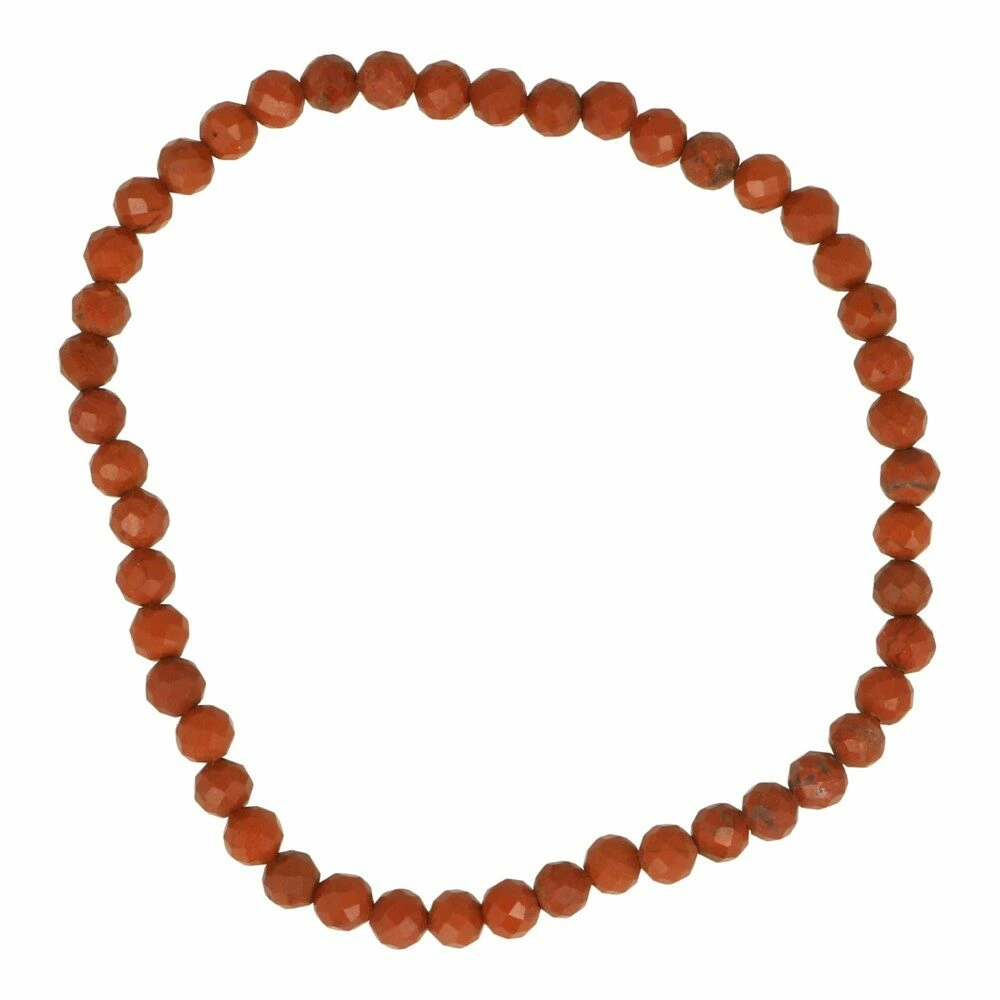 Rode jaspis armband 4mm kralen facetgeslepen
