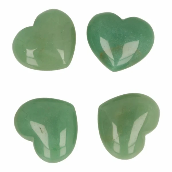 Leuke groene aventurijn hartjes van circa 4cm breed